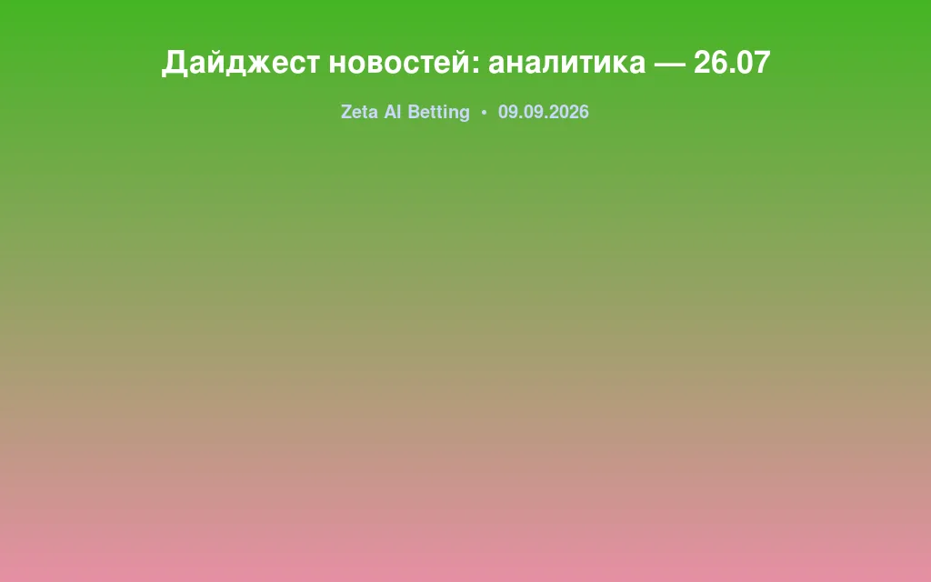 Дайджест новостей: аналитика — 26.07