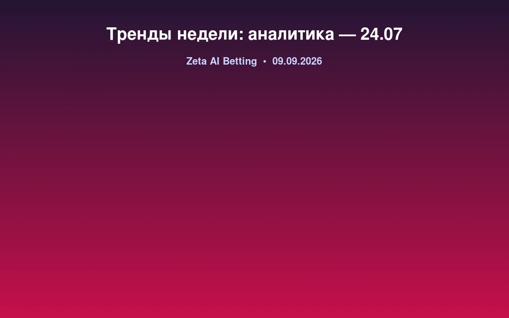 Тренды недели: аналитика — 24.07